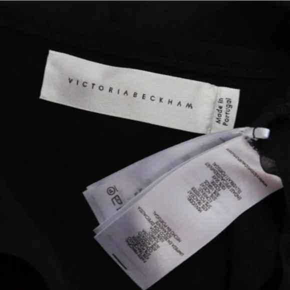 Victoria Beckham Crepe Dual Cargo Pocket Cross Strap Open Back Black Crop Top - Picture 10 of 10